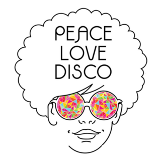 Peace Love Disco Afro Hair 70s Sticker