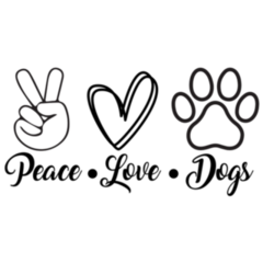 Peace Love Dogs Heart Sticker