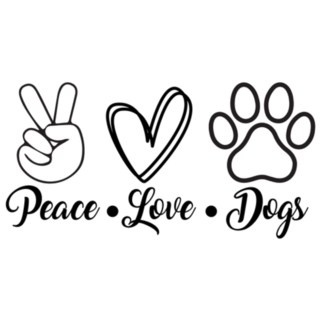Peace Love Dogs Heart Sticker