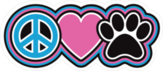 Peace Love Dogs Sticker