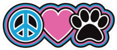 Peace Love Dogs Sticker
