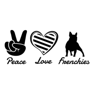 Peace Love French Bulldog Sticker