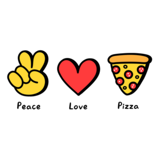 Peace, Love, Pizza Sticker