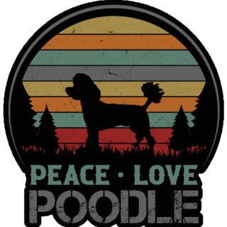Peace Love Poodle Sticker