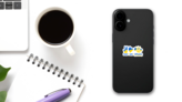 Peace Love Ukraine Protest Symbol Sticker on a Phone (New) example