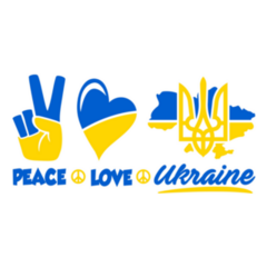 Peace Love Ukraine Protest Symbol Sticker