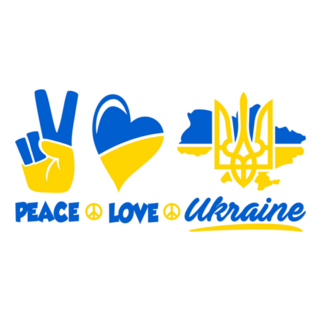 Peace Love Ukraine Protest Symbol Sticker