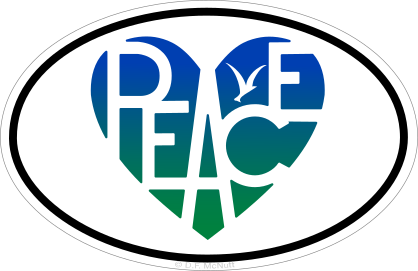 Peace Lovers Heart® Oval Sticker