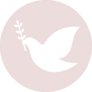Peace Pigeon Dove, Purity Symbol On Pink Sticker