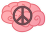 Peace Sign Brain Sticker