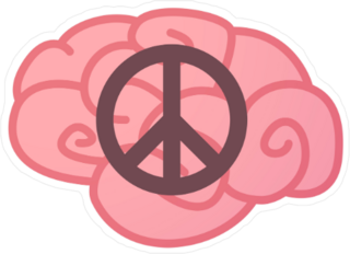 Peace Sign Brain Sticker