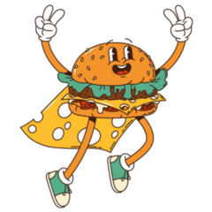 Peace Sign Cheeseburger With Cheese Cape Sticker 