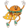 Peace Sign Cheeseburger With Cheese Cape Sticker 