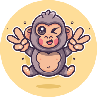 Peace Sign Gorilla Sticker