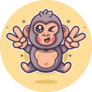 Peace Sign Gorilla Sticker