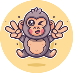 Peace Sign Gorilla Sticker