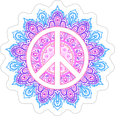 Peace Sign Mandala Hippie Sticker