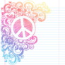 Peace Sign School Notebook Sketch Sticker