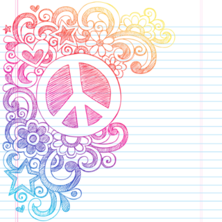 Peace Sign School Notebook Sketch Sticker