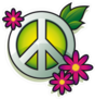 Peace Sign With Pink Flowers Sticker