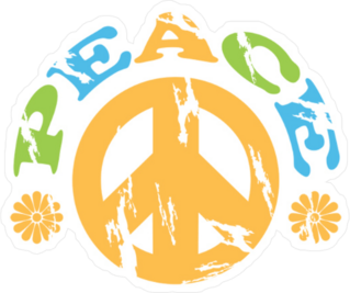 Peace Sign with Text Sticker