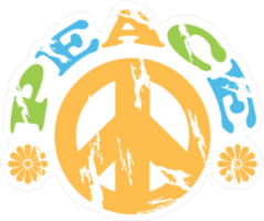 Peace Sign with Text Sticker