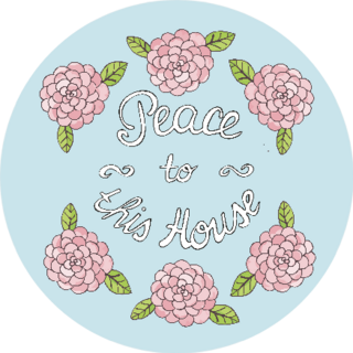 Peace To This House Floral Blessing Illustration Sticker
