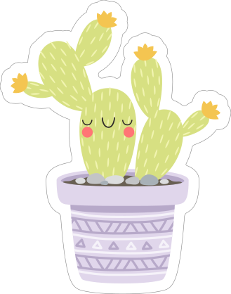 Peaceful Cactus Sticker