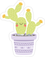 Peaceful Cactus Sticker