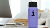 Peaceful Yoga Pose Sticker on a Water Bottle (New) example
