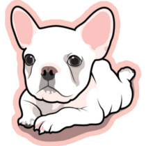 Peach Adorable Frenchie Dog Sticker