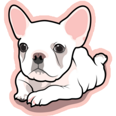 Peach Adorable Frenchie Dog Sticker