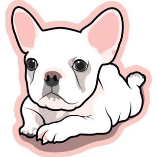 Peach Adorable Frenchie Dog Sticker