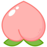 Peach Cartoon Sticker