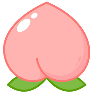 Peach Cartoon Sticker
