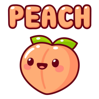 Peach Kawaii Face Sticker