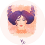 Peach Watercolor Capricorn Astrological Sign Sticker 