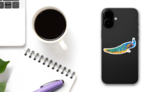 Peacock Bird Isolated Watercolor Illustration Sticker on a Phone (New) example