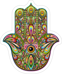 Peacock Design Hamsa Boho Sticker