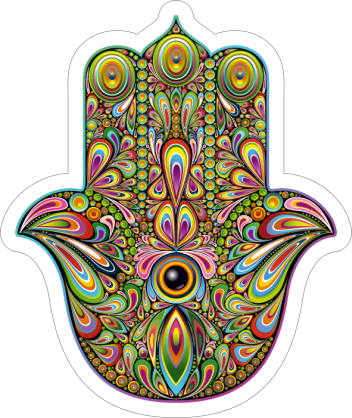 Peacock Design Hamsa Boho Sticker