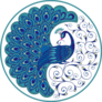 Peacock Drawing Fantasy Bird In Circle Sticker