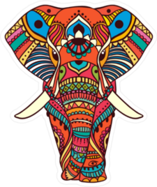 Peacock Elephant Sticker