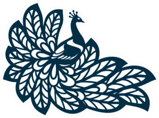 Peacock Silhouette Sticker