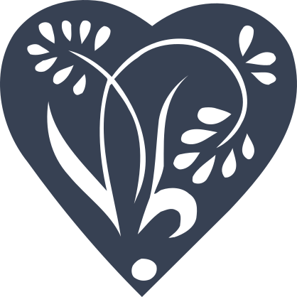 Pedaled Flower In A Heart Sticker