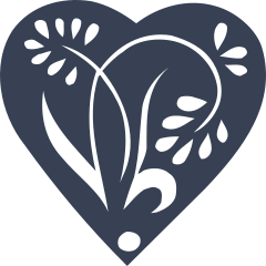 Pedaled Flower In A Heart Sticker