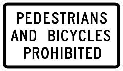Pedestrians And Bicycles Prohibited Sticker