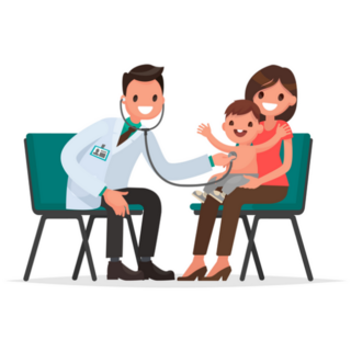 Pediatrician Helping Child Sticker