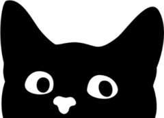 Peeking Curious Cat Sticker