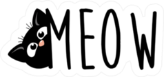 Peeking Meow Cat Sticker