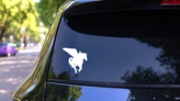 Pegasus Horse Running Sticker on a Rear Car Window (New) example